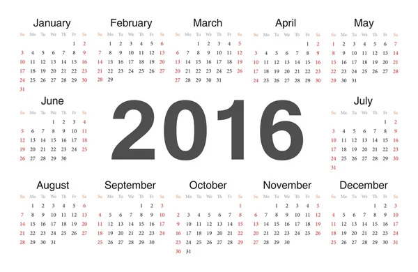 Vecto rcircle kalender 2016 — Stockvector