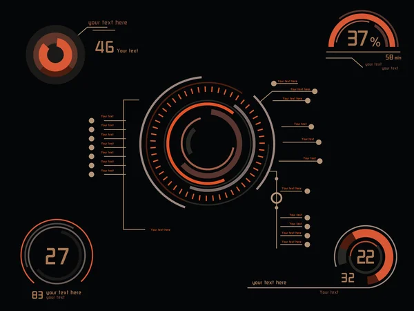 Futuristic orange infographics — Stock Vector