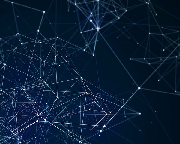 Цифровой фон с кибернетическими частицами
