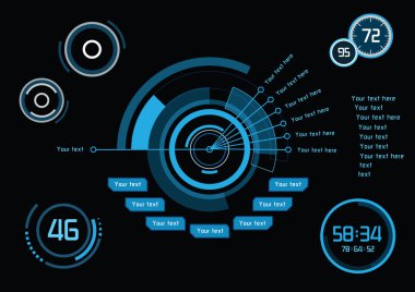 Blue infographics as head-up display clipart