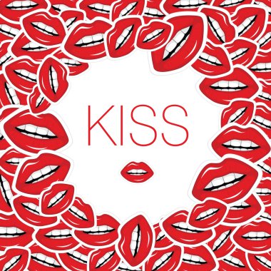 Kırmızı dudaklar çerçevesinde