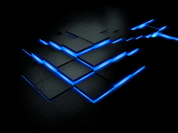 Futuristic blue floor — Stock Photo, Image