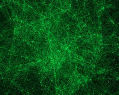 Arka plan ile yeşil sibernetik parçacıklar