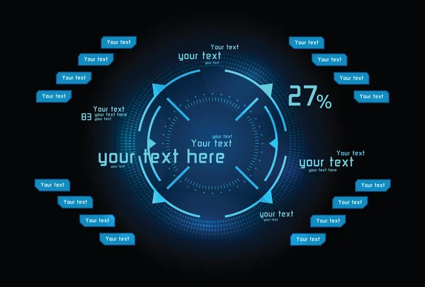 Blaue Infografik als Head-up-Display — Stockvektor