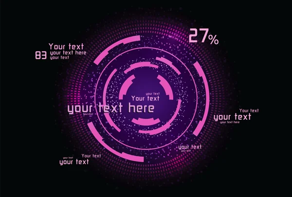 Infográficos violetas como display head-up —  Vetores de Stock