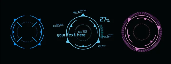 Conjunto de cores head-up displays —  Vetores de Stock