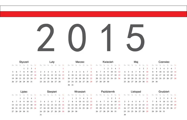 Polish 2015 year vector calendar — Stock Vector