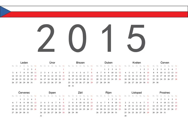 Calendario vettoriale 2015 anno ceco — Vettoriale Stock