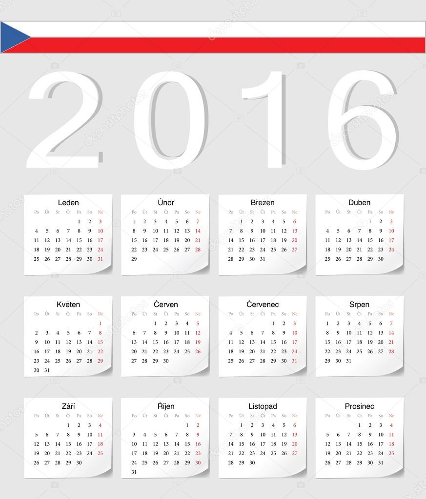 Czech 2016 calendar