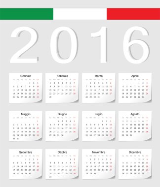 İtalyanca 2016 takvim