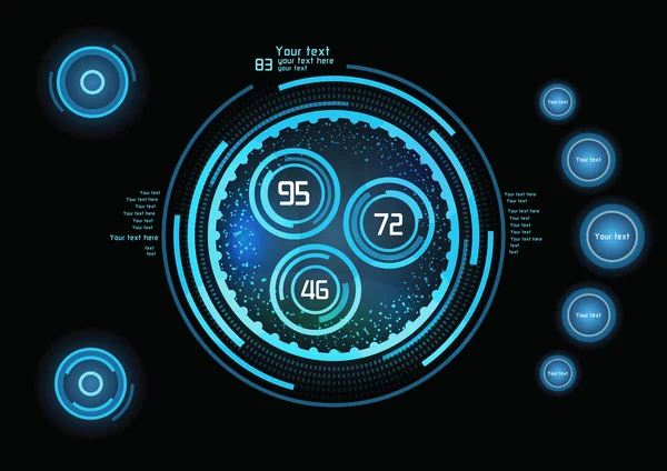 Infográficos azuis futuristas — Vetor de Stock