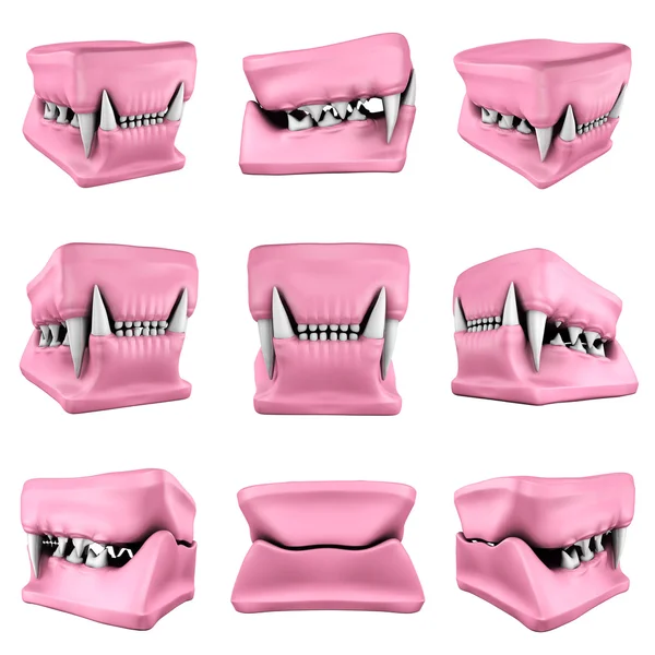 Modelos 3d de dientes de gato fundido . —  Fotos de Stock