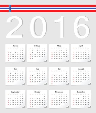 Norveççe 2016 takvim