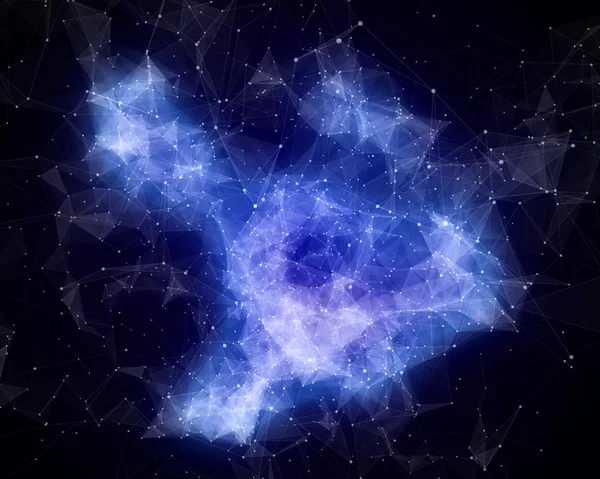 Blauwe nevel in de kosmos — Stockfoto