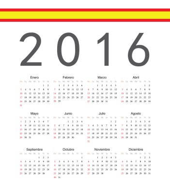 Kare halklardan 2016 yılı vektör takvimi