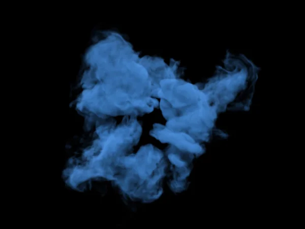 Fumée bleu foncé sur fond noir — Photo