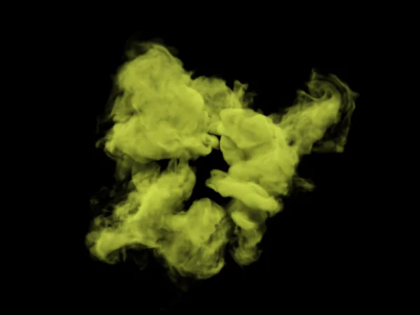 Siyah arkaplanda sarı duman — Stok fotoğraf