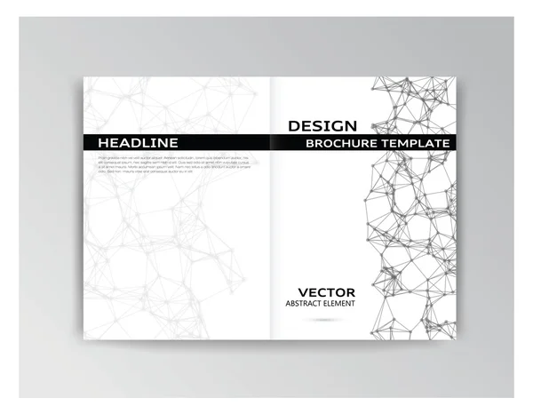 Horizontale weiße und schwarze Vorlage der Broschüre — Stockvektor