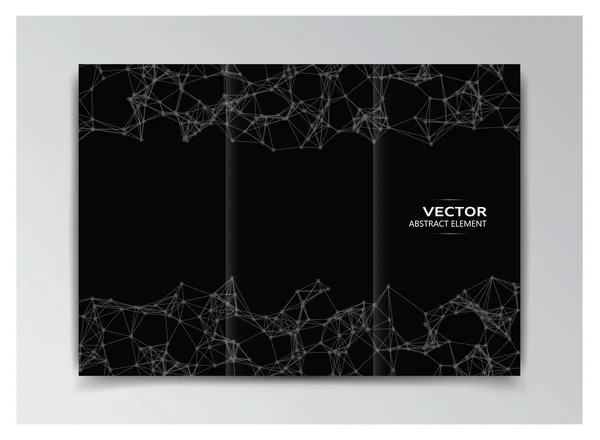 Черный шаблон буклета с абстрактными элементами — стоковый вектор