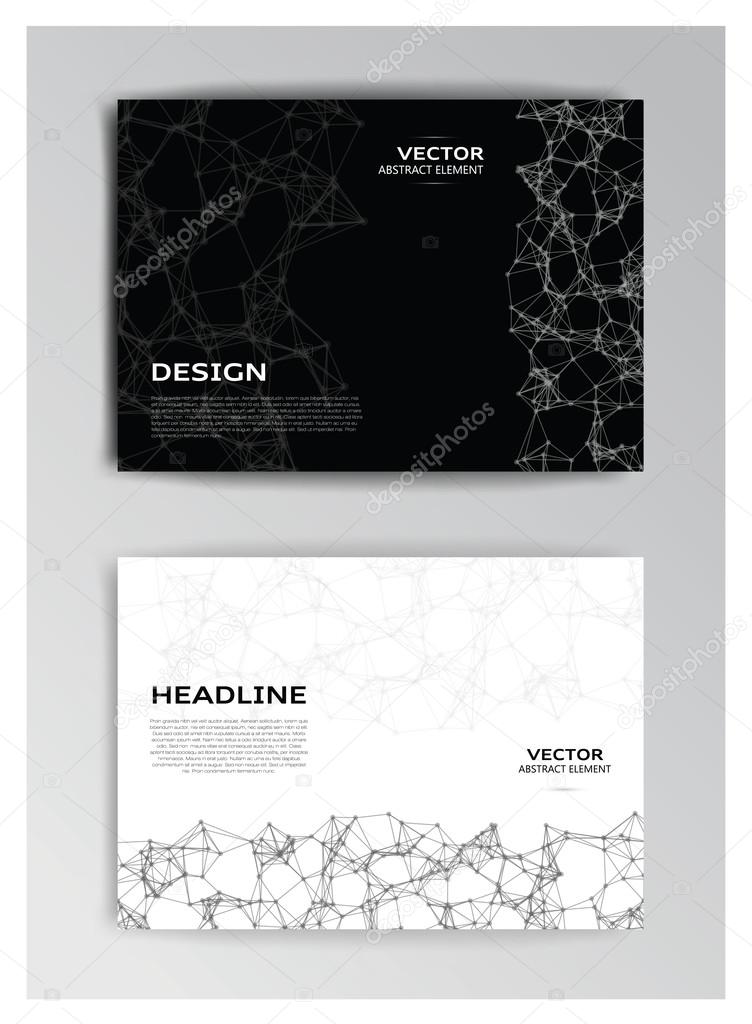 Horizontal template of brochure with abstract elements