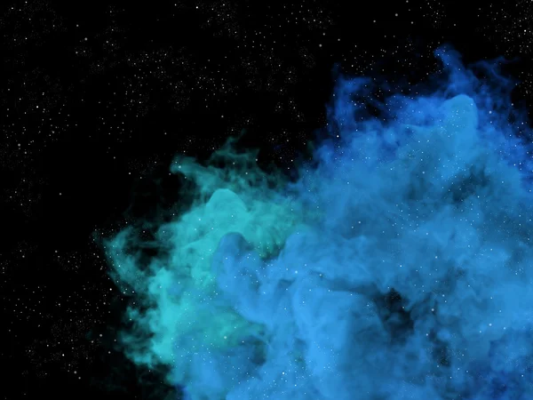Голубые туманности и звёзды в галактике — стоковое фото