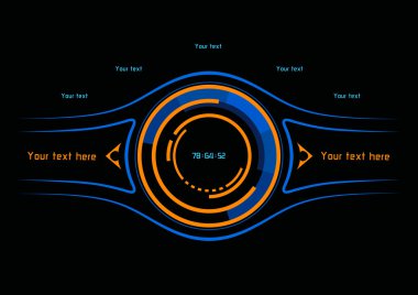 Mavi ve turuncu infographics head-up display olarak