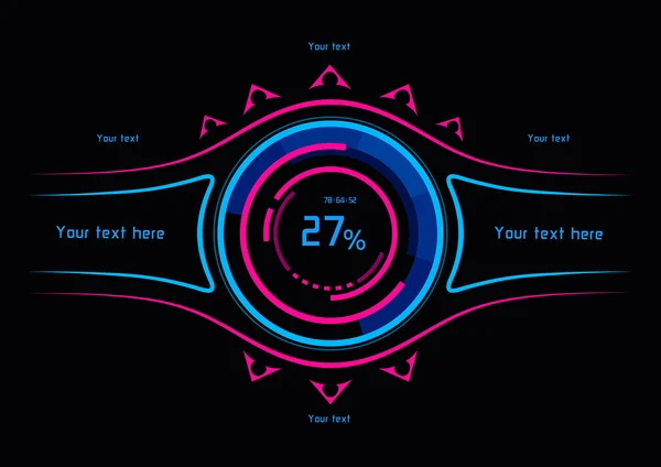 Blaue und pinkfarbene Infografik als Head-up-Display — Stockvektor