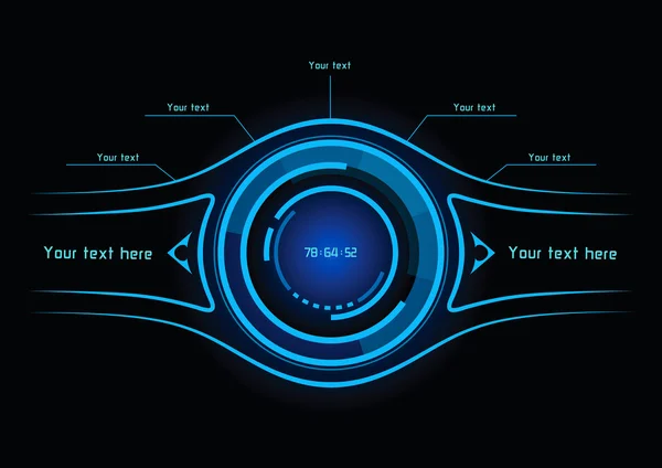 Infographies bleues comme affichage tête haute — Image vectorielle