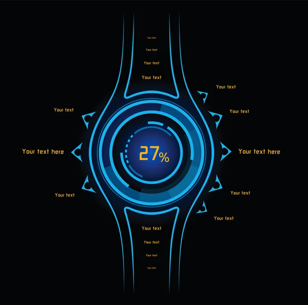 Синьо-помаранчева інфографіка як головний дисплей — стоковий вектор