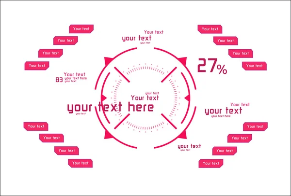 Rosa Vektorelemente als Head-up-Display — Stockvektor