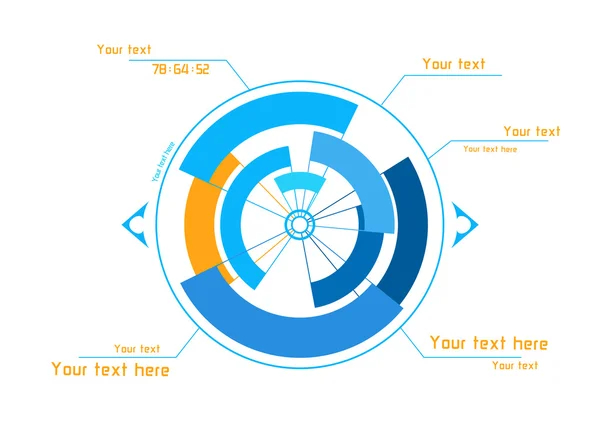 Blaue und orangefarbene Infografiken — Stockvektor