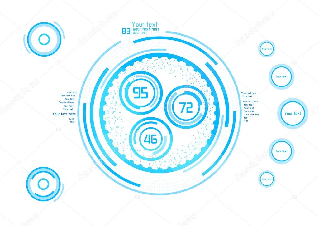 Blue vector elements for design 