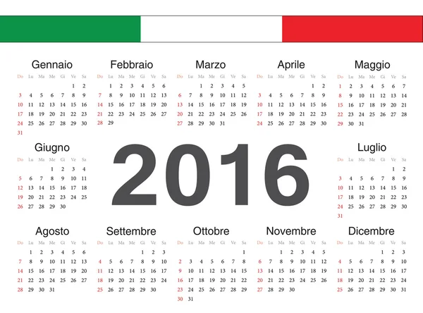 Calendario del circolo vettoriale italiano 2016 — Vettoriale Stock