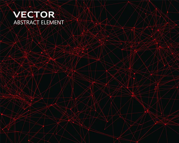 Fondo vectorial con partículas geométricas rojas — Vector de stock