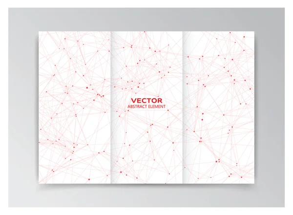 Weiße Vorlage des Booklets mit roten abstrakten Elementen — Stockvektor