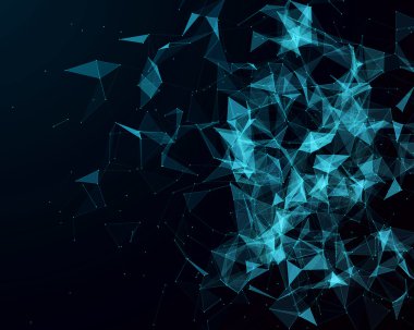 Geometrik parçacıkları ile dijital arka plan