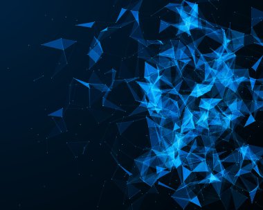 Geometrik parçacıkları ile dijital arka plan
