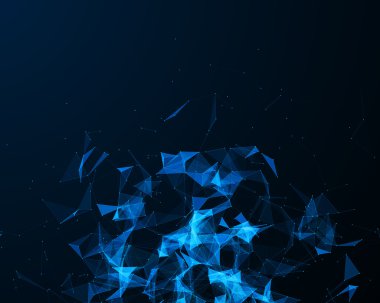 Geometrik parçacıkları ile dijital arka plan