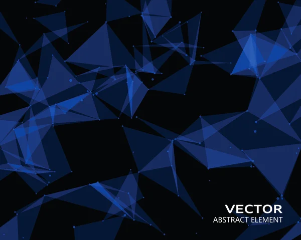 Digitale achtergrond met blauwe geometrische deeltjes — Stockvector