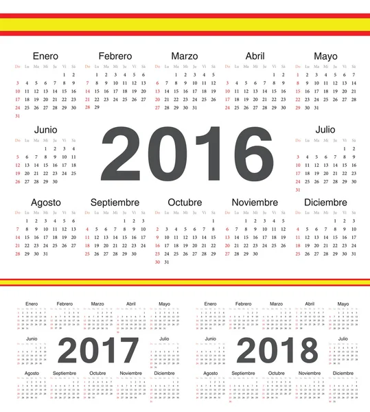 Vector spanish circle calendars — Stock Vector