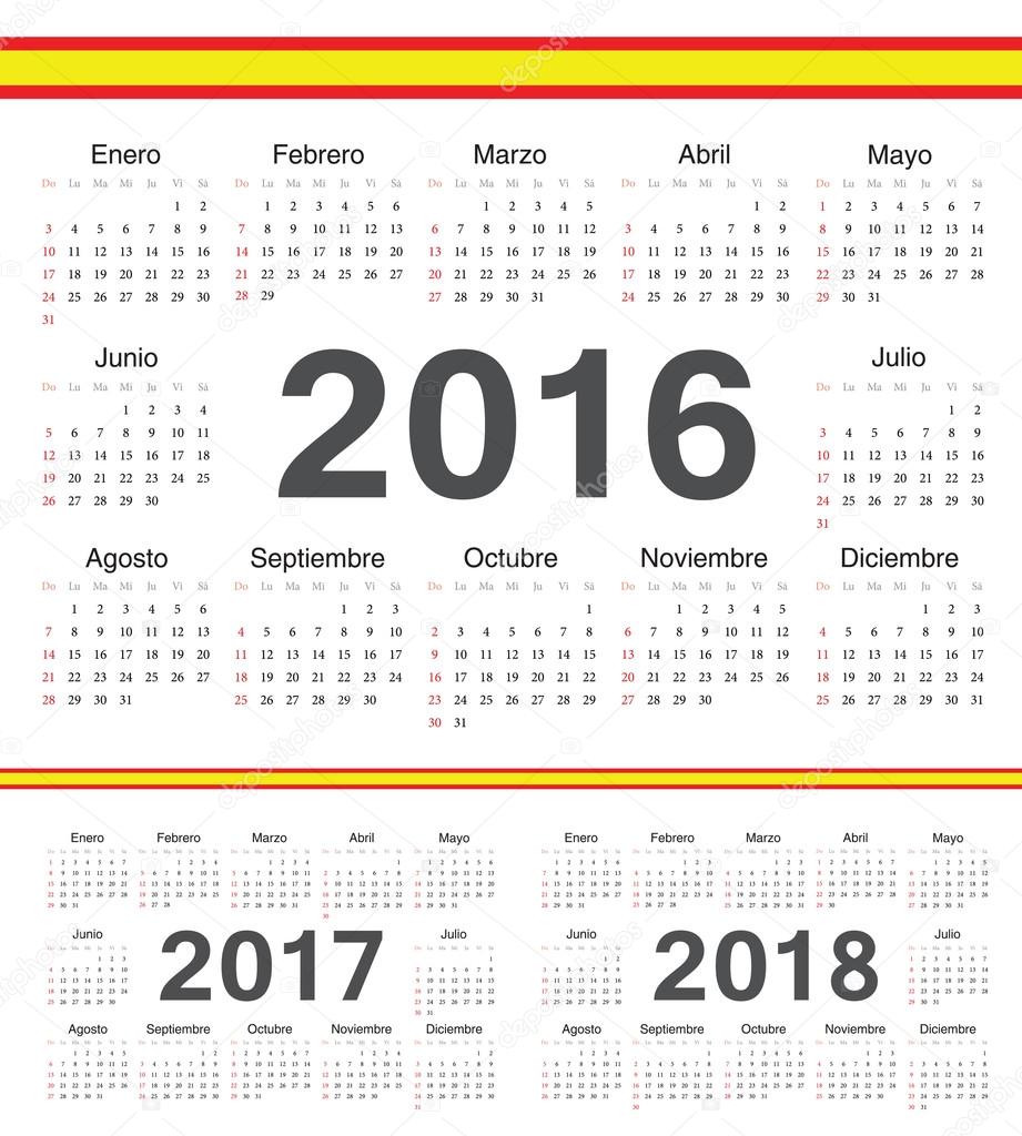 Vector spanish circle calendars