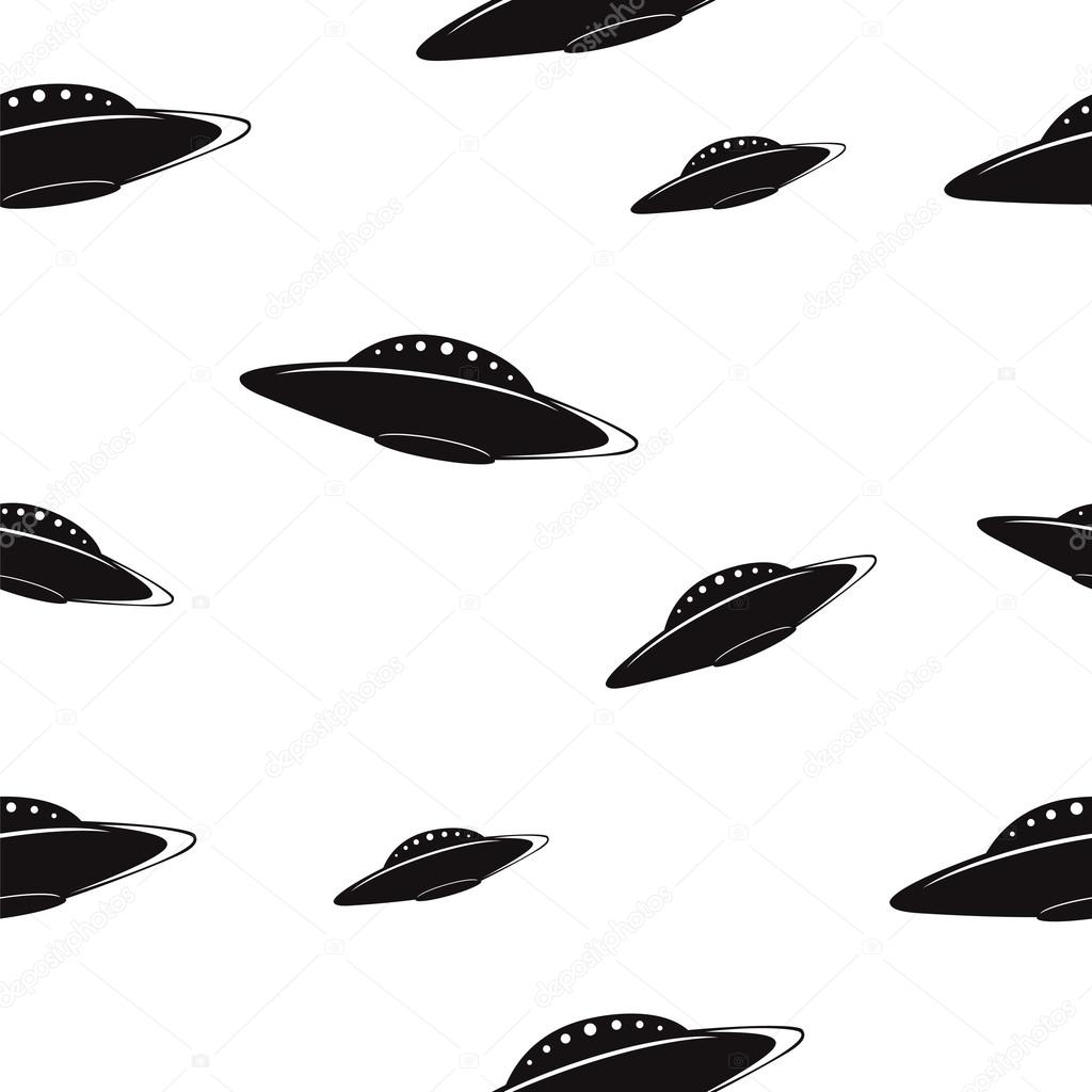 Seamless pattern with space saucers