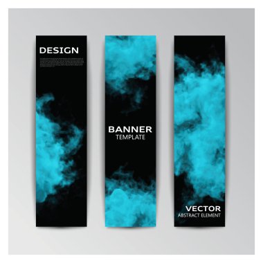 Template of banner with abstract smoky shapes clipart