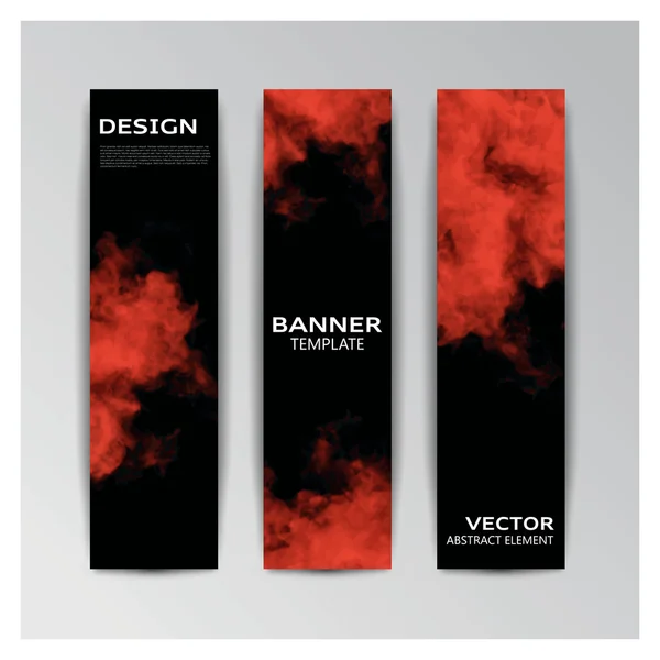 Mall för banner med abstrakt rökiga former — Stock vektor