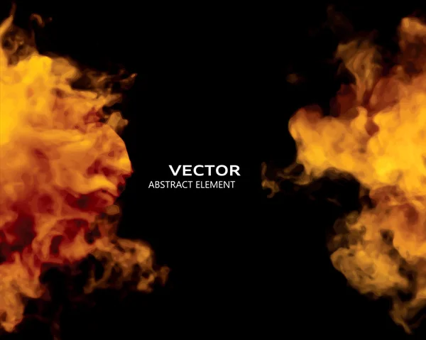 Векторна ілюстрація елементів вогню на чорному . — стоковий вектор