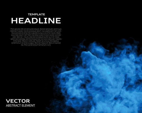 Vector illustration of smoke elements on black