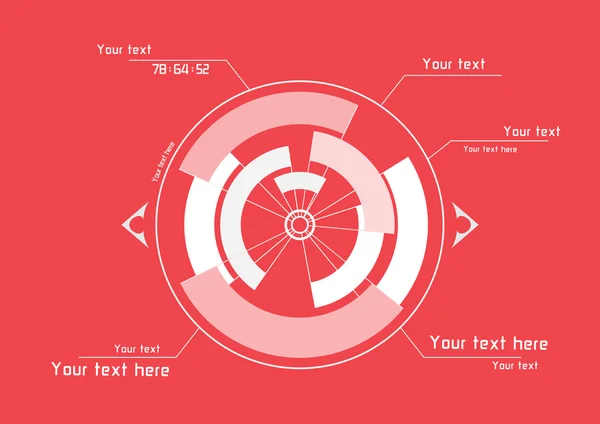 Infographies blanches sur fond rouge — Image vectorielle