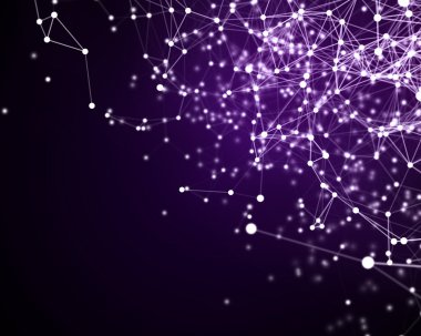 Violetcybernetic parçacıkları ile dijital arka plan