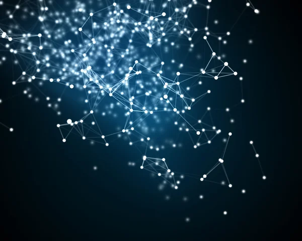 Digital bakgrund med blcybernetic partiklar — Stockfoto