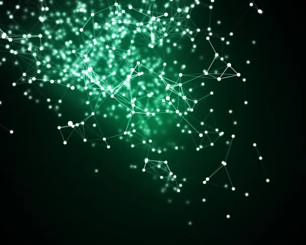 Цифровой фон с зелеными частицами — стоковое фото